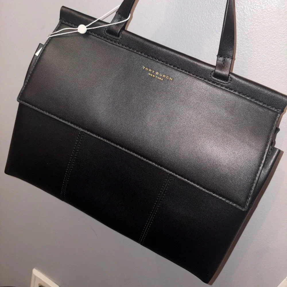 Tory Burch Black Leather Satchel - Picture 1 of 5